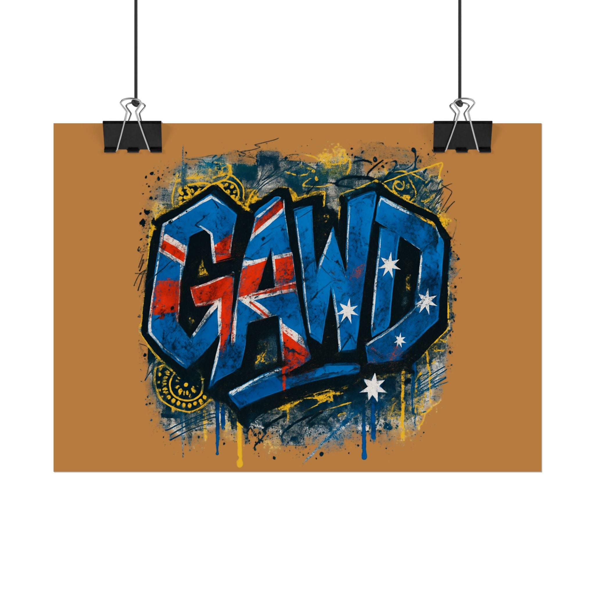 Rolled Poster — Australian Flag Graffiti Art Print