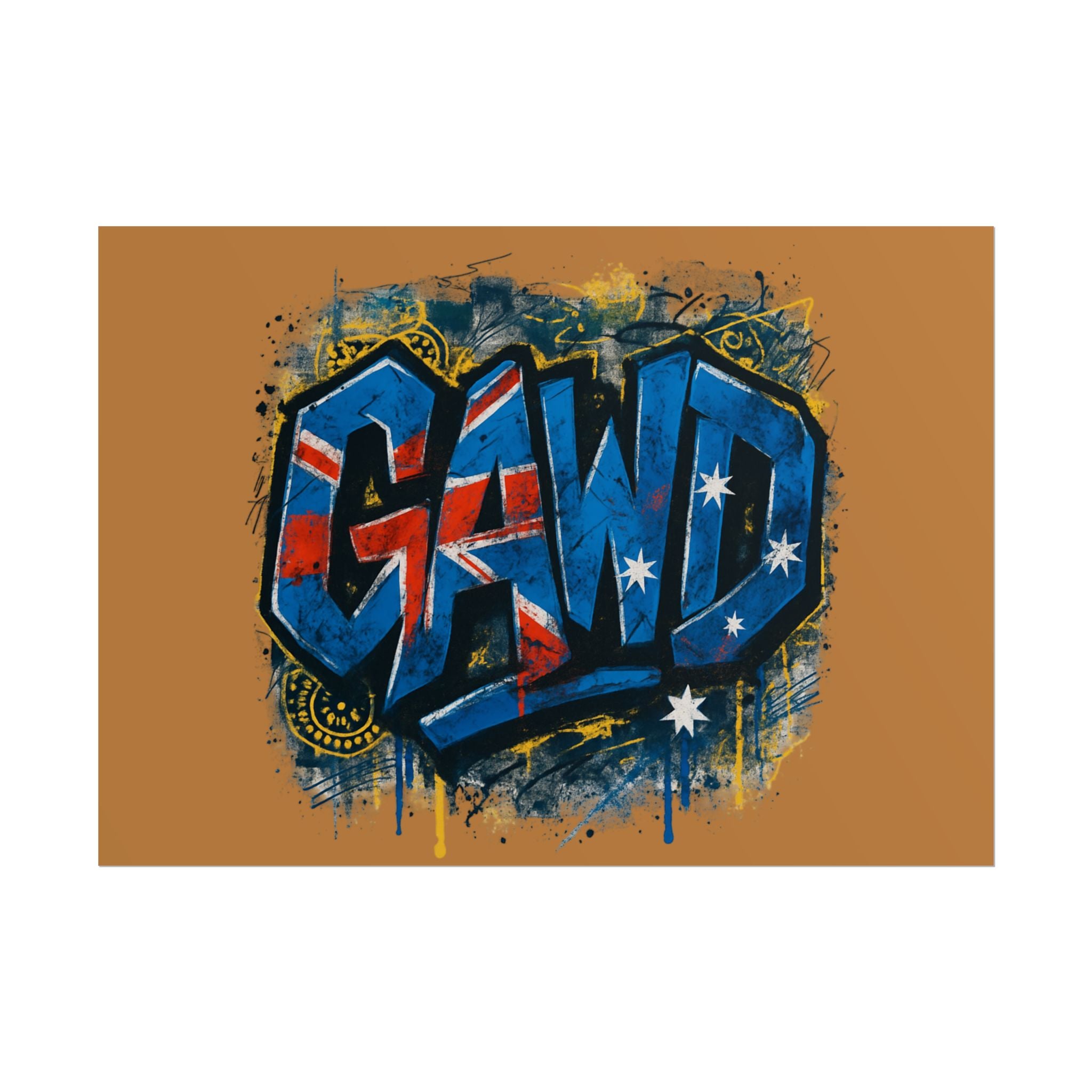 Rolled Poster — Australian Flag Graffiti Art Print