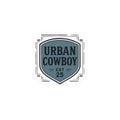 Urban Cowboy Kiss-Cut Sticker — Retro Shield Logo “URBAN COWBOY EST 25”