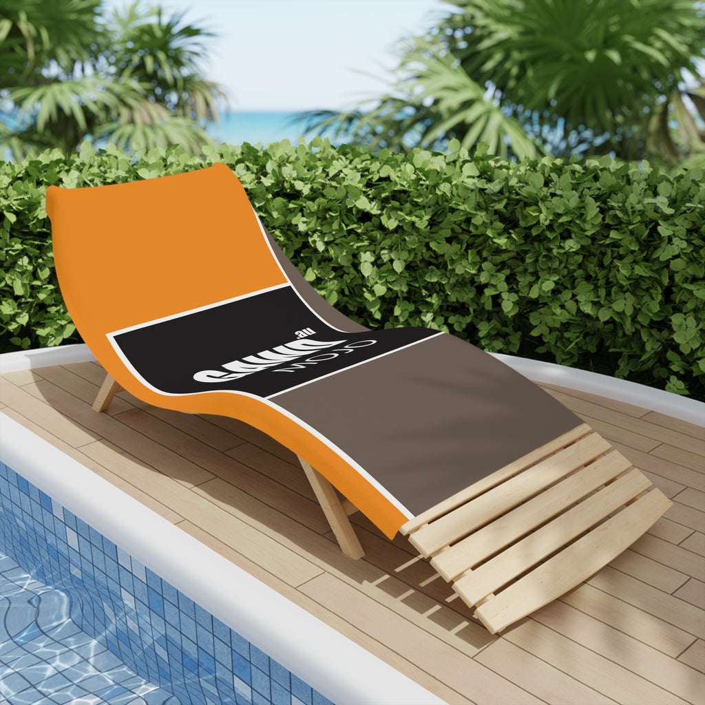 GAWD Mojo Beach Towel — Bold Retro Orange & Taupe Pool Towel