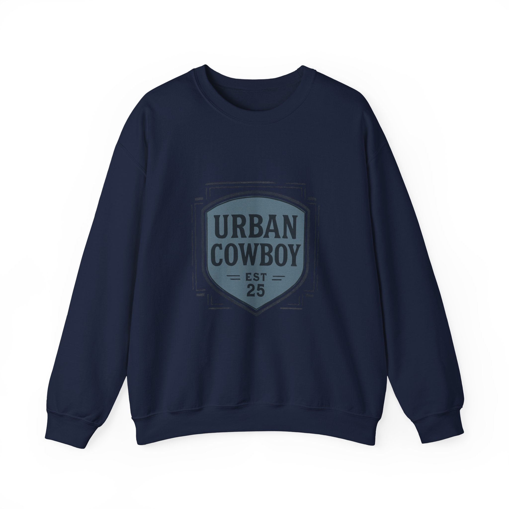 Urban Cowboy Crewneck Sweatshirt — Retro Shield Logo (Est. 25)
