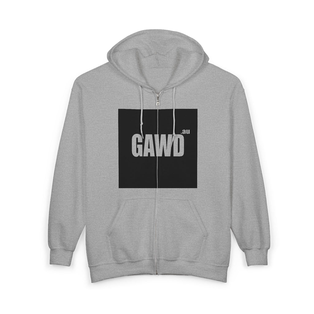 GAWD Bold Zip Hoodie — “Rugged by Nature. Refined by Design.” Graphic Zip-Up