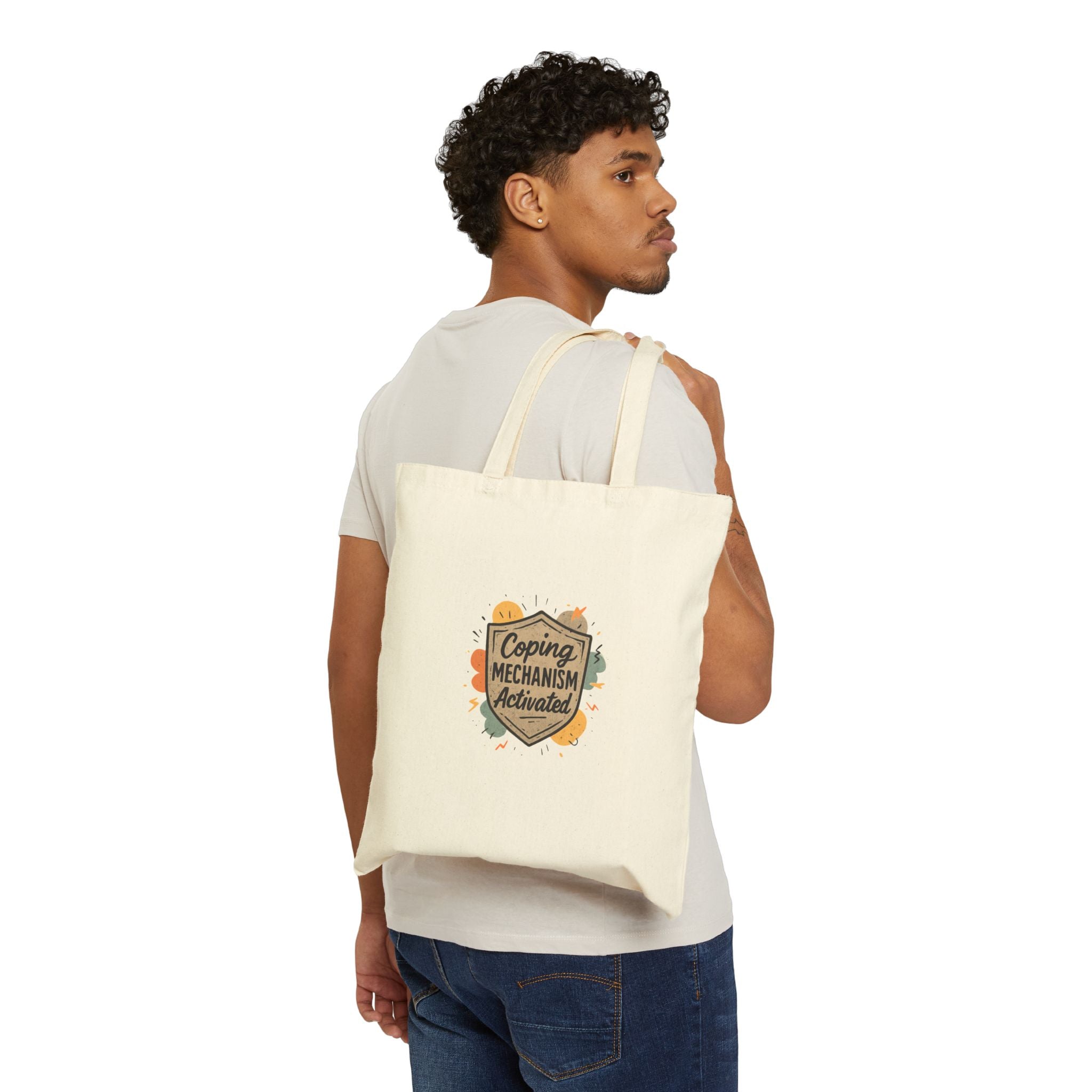 Tote Bag — "Coping Mechanism Activated" Canvas Tote, Mental Health Awareness Reusable Shopper