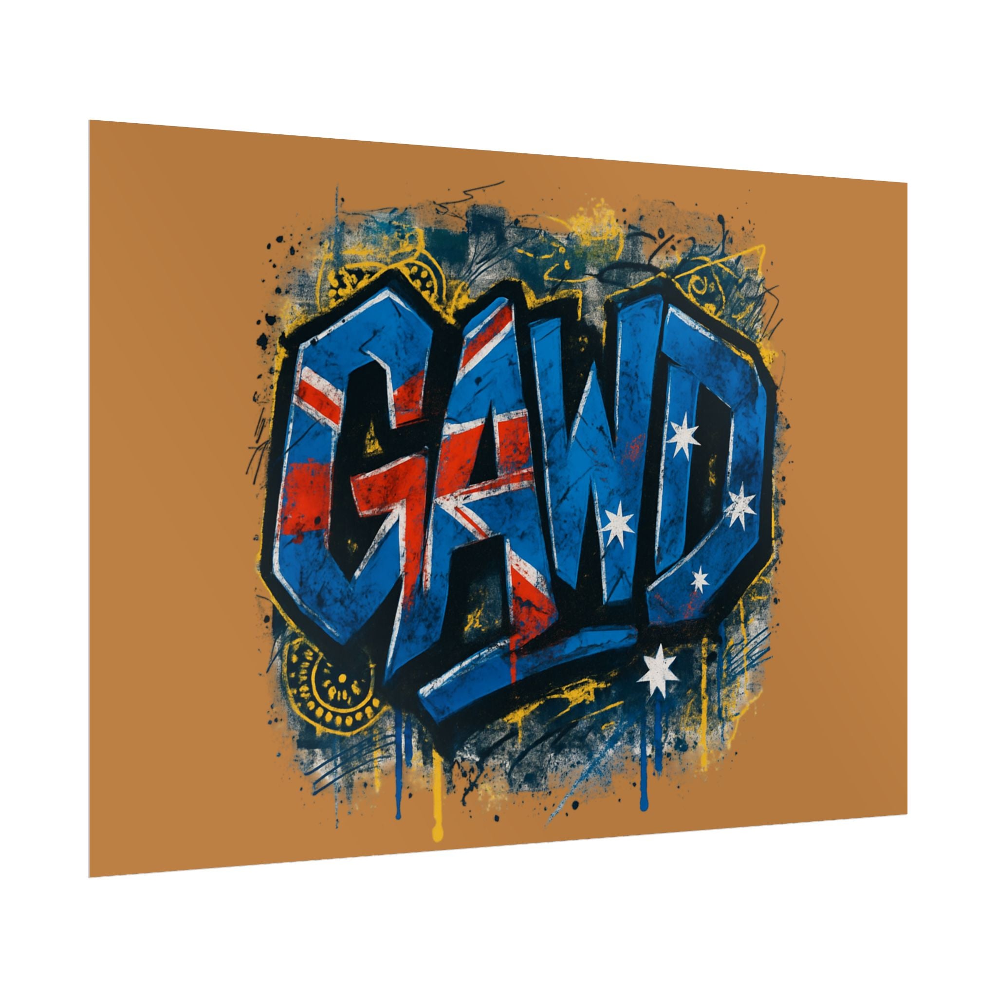 Rolled Poster — Australian Flag Graffiti Art Print
