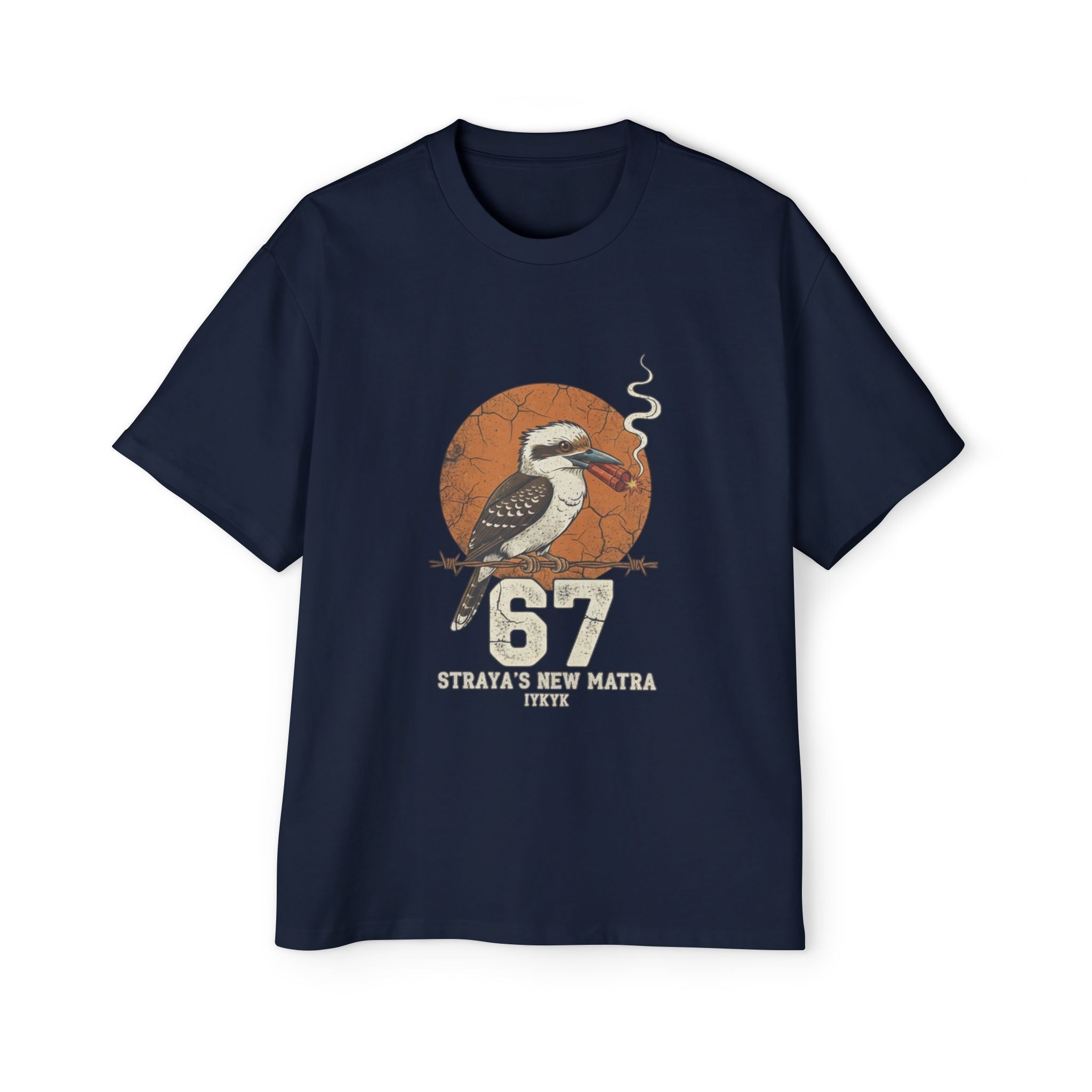 Kookaburra '67 Retro Graphic Tee – Straya's New Matra Men's Oversized Shirt