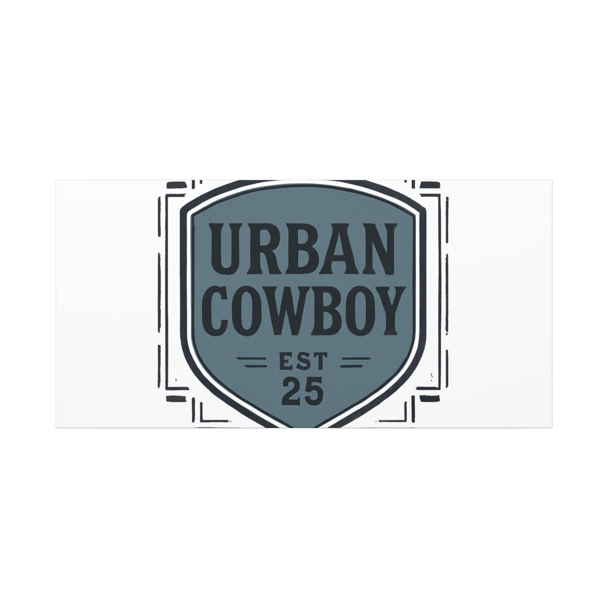 Urban Cowboy Shield Matte Canvas Wall Art — “URBAN COWBOY EST 25” Stretched Canvas
