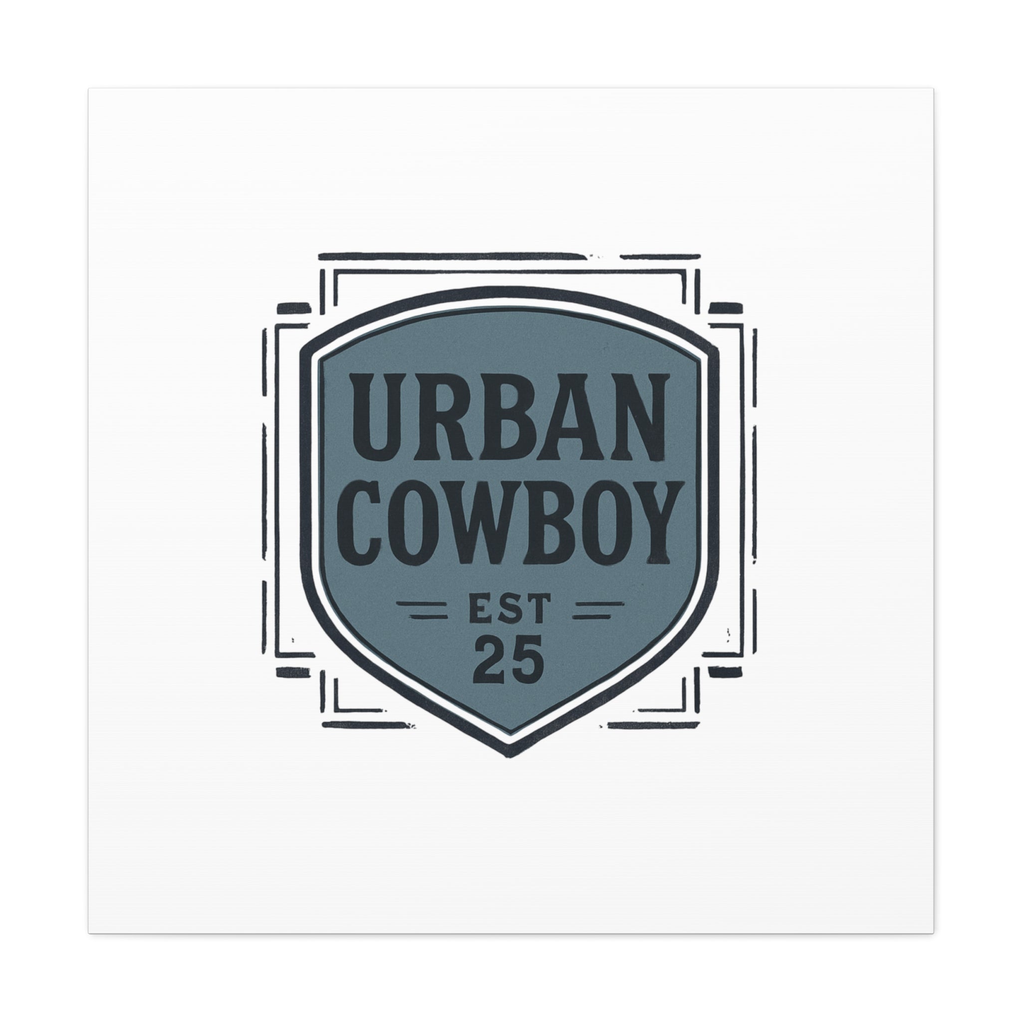 Urban Cowboy Shield Matte Canvas Wall Art — “URBAN COWBOY EST 25” Stretched Canvas